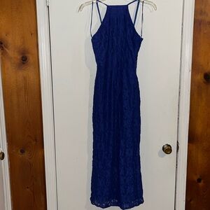 Elegant Blue Halter Dress